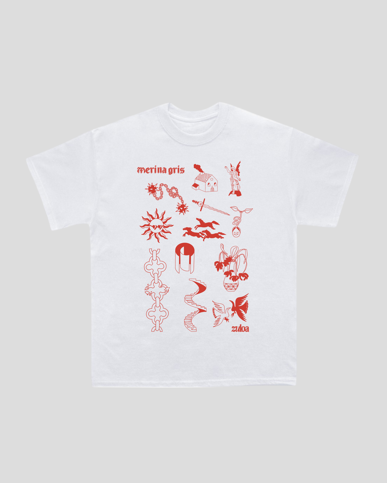 Merina Gris - Camiseta Merina Gris White